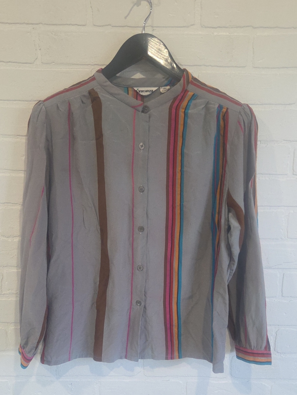 Vintage Silk Striped Blouse